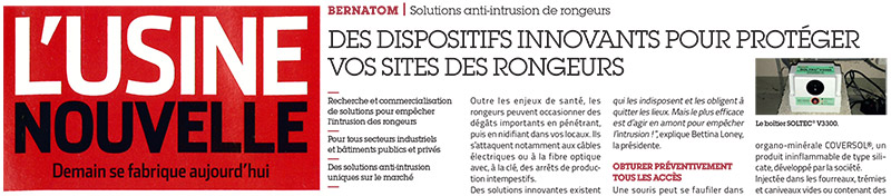 Un article BERNATOM dans l’Usine Nouvelle !